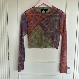 The Ragged Priest - cropped long-sleeve see through top